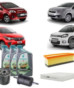 Kit Troca de Óleo e Filtros Grand Siena Novo Uno Palio Fiorino Mobi Strada Partner (1.0/1.4 Evo)