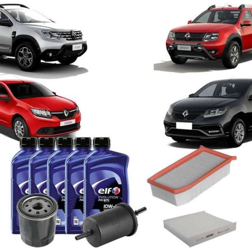 Kit Troca de Óleo e Filtros Logan Sandero Duster Oroch Captur (1.6 16v SCE)
