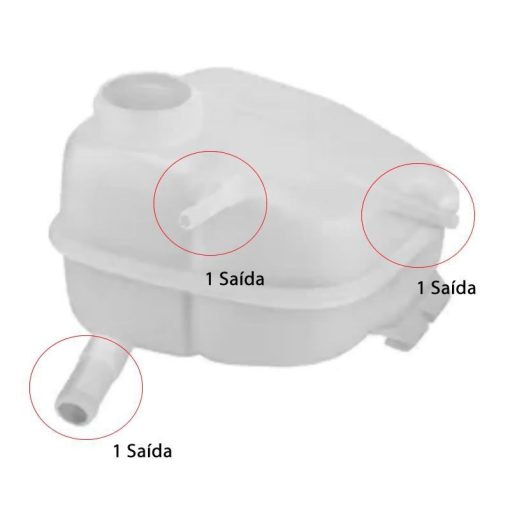 Reservatório de Água Radiador Astra (2.0 16V) Zafira (2.0) (3 Saídas) (Sem Furo para Sensor) - Imagem 3