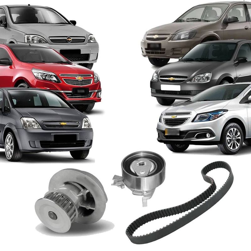 Kit Correia + Bomba Dágua Corsa Celta Prisma Cobalt Agile Montana Meriva Onix (1.0 8v / 1.4 8v)