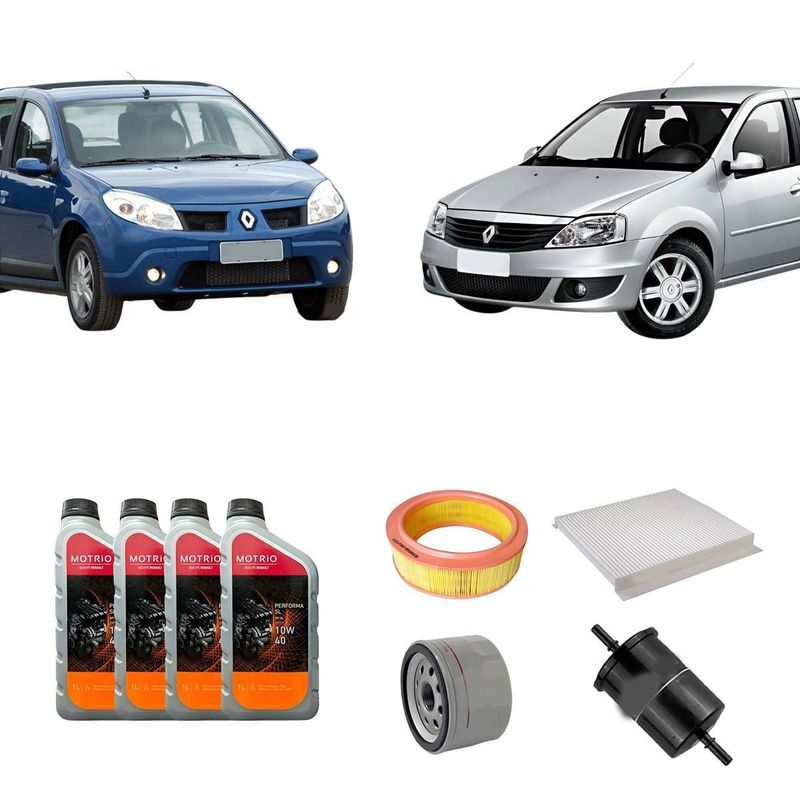 Kit Troca de Óleo e Filtros Logan Sandero (1.6 8v)