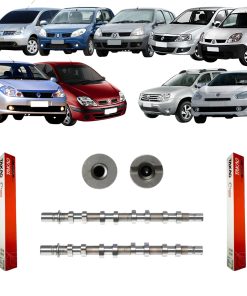 Par Eixo Comando Admissão + Escapamento Logan Sandero Duster Fluence Megane Kangoo 1.6 16V K4M