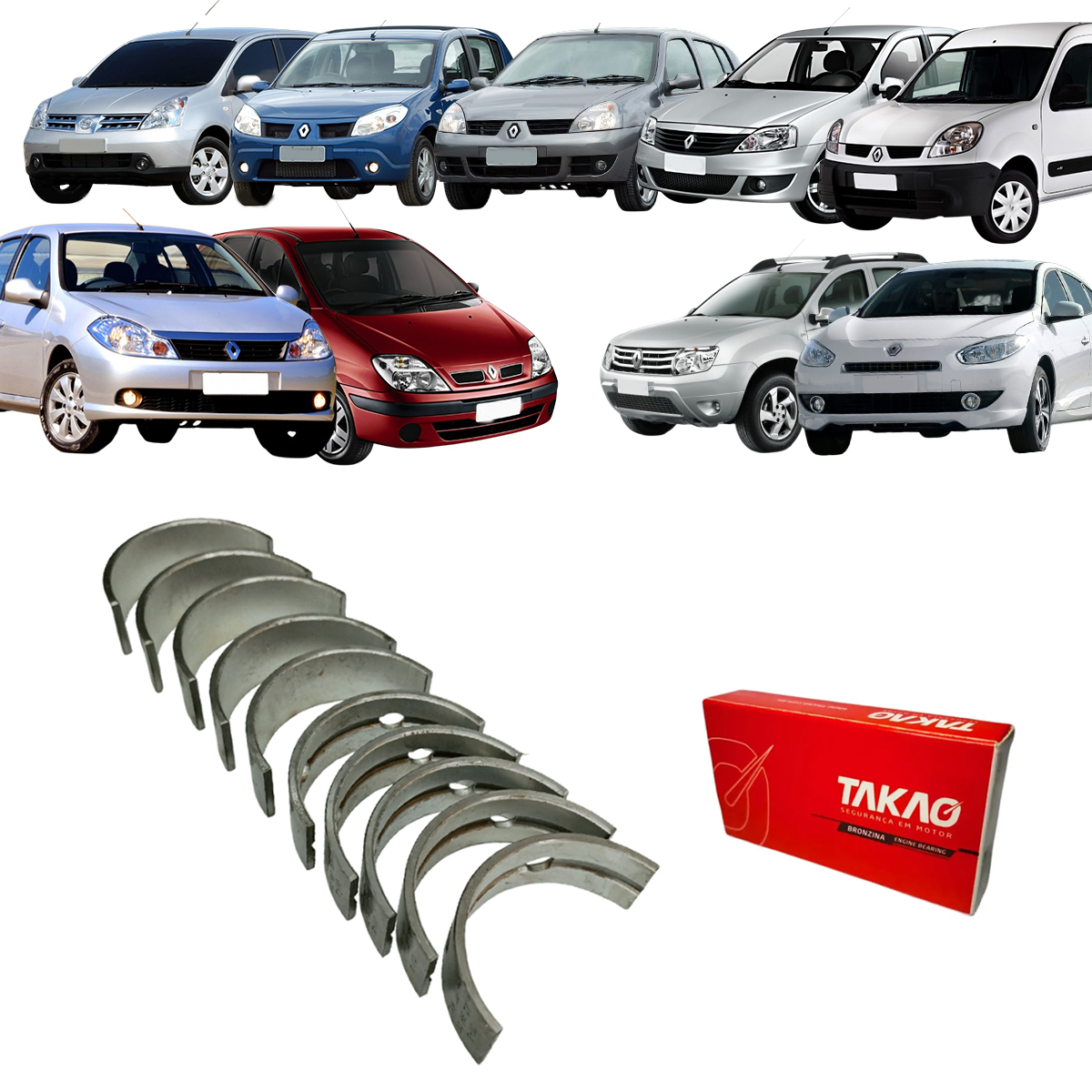 Bronzina Fixo Logan Sandero Clio Kangoo Megane Duster Fluence Livina 00/23 1.6 8V/16V K4M/K7M