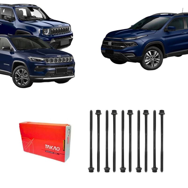 Jogo Parafusos Cabeçote Toro 15/26 Compass 17/26 Renegade 15/26 2.0 16v Multijet Turbo Diesel