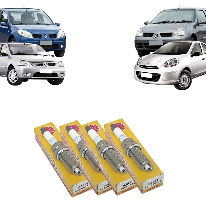 Jogo de Velas March 11/16 Clio 05/17 Captur 17/21 Duster Oroch 16/24 Kangoo 05/26 Logan Sandero 07/22 16v